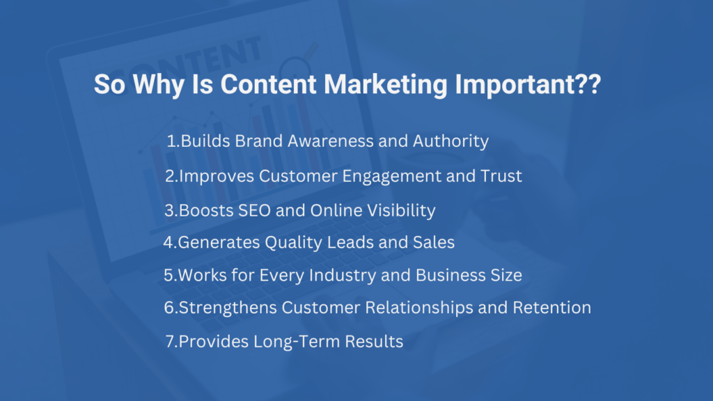 graphic listing about content marketing;why you need it.